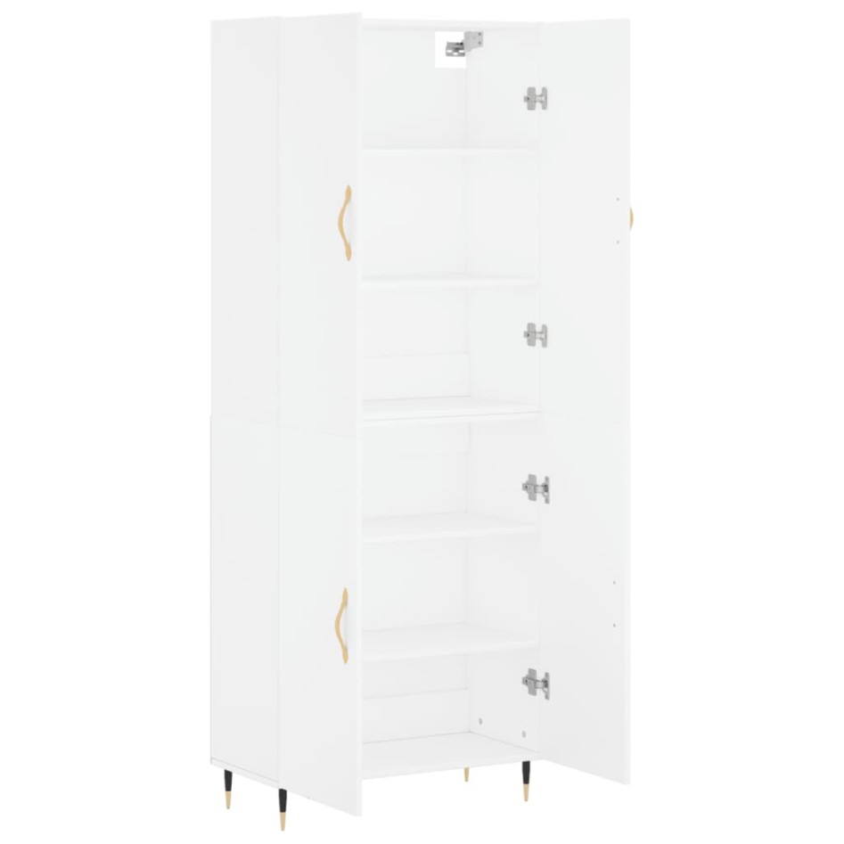 Aparador alto madera contrachapada blanco 69,5x34x180