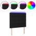 Cabecero con luces LED tela negro 100x5x118/128