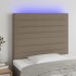 Cabecero con luces LED tela gris taupe 100x5x118/128