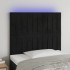 Cabecero con luces LED terciopelo negro 100x5x118/128