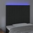 Cabecero con luces LED terciopelo negro 100x5x118/128