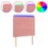 Cabecero con luces LED terciopelo rosa 80x5x118/128