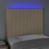 Cabecero con luces LED tela crema 80x5x118/128