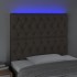 Cabecero con luces LED tela gris taupe 90x7x118/128
