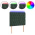 Cabecero con luces LED terciopelo verde oscuro 90x7x118/128