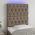 Cabecero con luces LED tela gris taupe 80x7x118/128