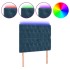 Cabecero con luces LED terciopelo azul oscuro 90x7x118/128