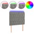 Cabecero con luces LED terciopelo gris claro 100x7x118/128