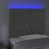 Cabecero con luces LED terciopelo gris claro 100x7x118/128
