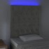 Cabecero con luces LED terciopelo gris claro 80x7x118/128