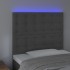 Cabecero con luces LED terciopelo gris oscuro 80x5x118/128