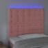 Cabecero con luces LED terciopelo rosa 100x5x118/128