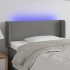 Cabecero con luces LED de tela gris oscuro 93x16x78/88