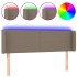 Cabecero con LED de tela gris taupe 147x16x78/88