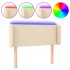 Cabecero con LED de tela crema 103x16x78/88
