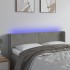 Cabecero con LED de terciopelo gris claro 147x16x78/88