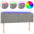 Cabecero con LED de terciopelo gris claro 147x16x78/88