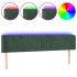 Cabecero con LED de terciopelo verde oscuro 183x16x78/88