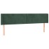 Cabecero con LED de terciopelo verde oscuro 183x16x78/88