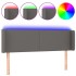 Cabecero con LED cuero sintético gris 147x16x78/88