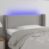 Cabecero con LED de tela gris claro 93x16x78/88