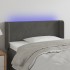 Cabecero con LED de terciopelo gris oscuro 93x16x78/88