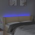 Cabecero con LED de tela crema 147x16x78/88