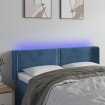Cabecero con LED de terciopelo azul oscuro 147x16x78/88 cm