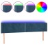 Cabecero con LED de terciopelo azul oscuro 183x16x78/88