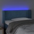 Cabecero con LED de terciopelo azul oscuro 93x16x78/88