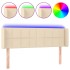 Cabecero con LED de tela crema 147x16x78/88