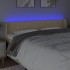 Cabecero con LED de tela crema 163x16x78/88