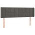 Cabecero con LED de terciopelo gris oscuro 147x16x78/88