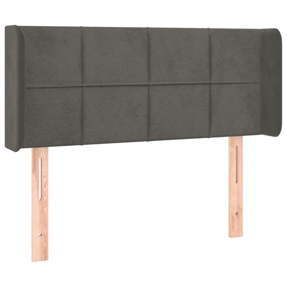 Cabecero con LED de terciopelo gris oscuro 103x16x78/88