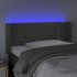 Cabecero con LED de terciopelo gris oscuro 103x16x78/88