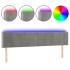 Cabecero con LED de terciopelo gris claro 203x16x78/88