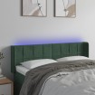Cabecero con LED de terciopelo verde oscuro 147x16x78/88 cm