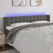 Cabecero con LED cuero sintético gris 183x16x78/88 cm