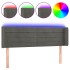 Cabecero con LED de terciopelo gris oscuro 147x16x78/88