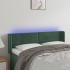 Cabecero con LED de terciopelo verde oscuro 147x16x78/88