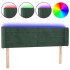 Cabecero con LED de terciopelo verde oscuro 147x16x78/88