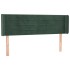 Cabecero con LED de terciopelo verde oscuro 147x16x78/88