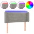 Cabecero con LED de terciopelo gris claro 93x16x78/88