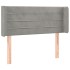 Cabecero con LED de terciopelo gris claro 93x16x78/88