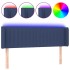 Cabecero con LED de tela azul 147x16x78/88