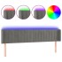 Cabecero con LED de terciopelo gris oscuro 163x16x78/88