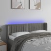 Cabecero con LED de terciopelo gris claro 147x16x78/88 cm