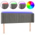 Cabecero con LED de terciopelo gris claro 147x16x78/88
