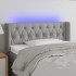 Cabecero con LED de tela gris claro 103x16x78/88