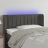 Cabecero con LED de terciopelo gris oscuro 103x16x78/88